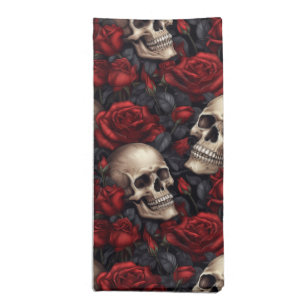 A Skull and Roses Series Design 10 Cloth Napkin