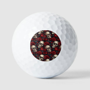 A Skull and Roses Series Design 10 Golf Balls