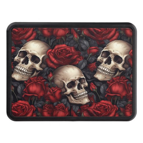 A Skull and Roses Series Design 10 Hitch Cover