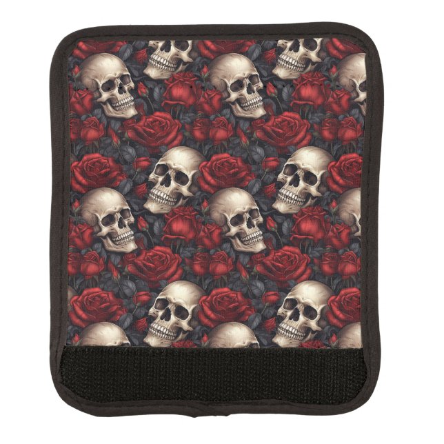 A Skull and Roses Series Design 10 Luggage Handle Wrap (Front)