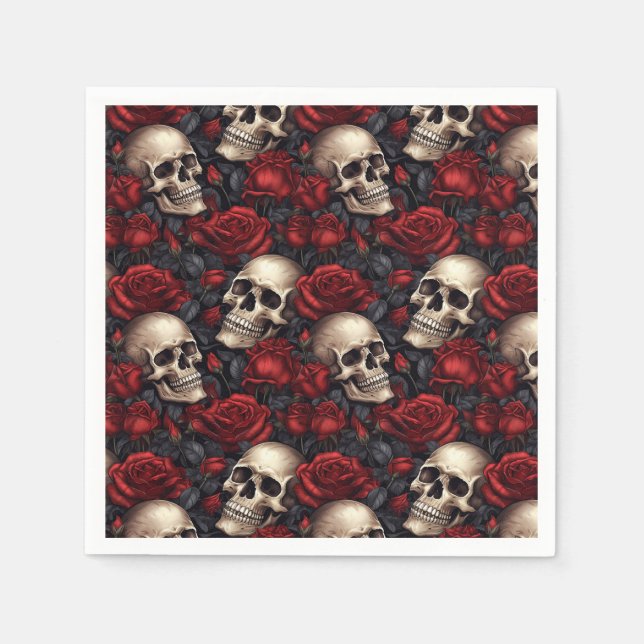 A Skull and Roses Series Design 10 Napkins (Front)