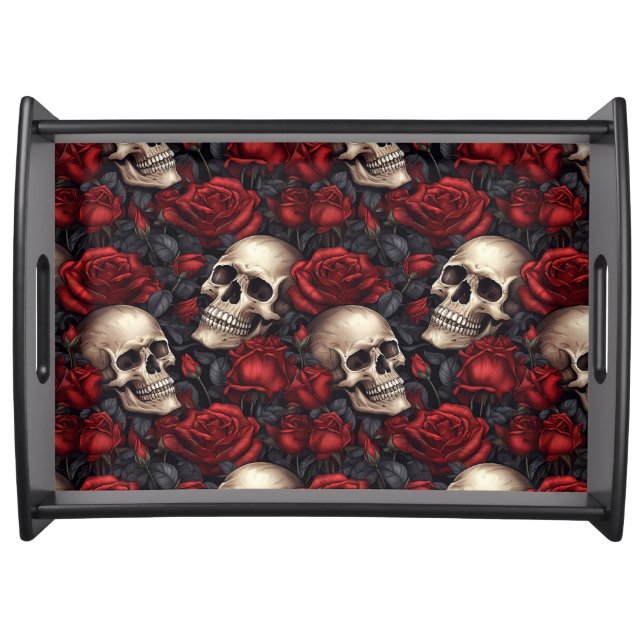 A Skull and Roses Series Design 10 Serving Tray (Front)