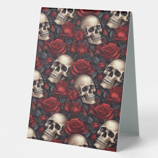A Skull and Roses Series Design 10 Table Tent (Front)