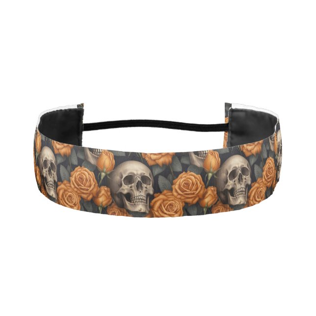 A Skull and Roses Series Design 11 Athletic Headband (Front)
