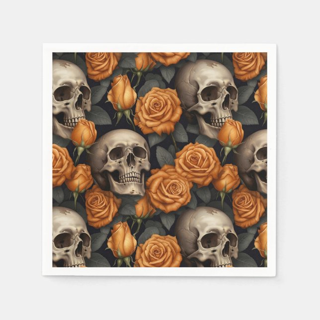A Skull and Roses Series Design 11 Napkins (Front)