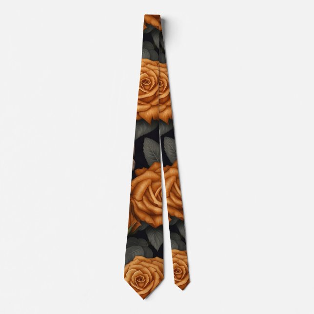 A Skull and Roses Series Design 11 Neck Tie (Front)