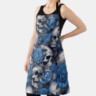 A Skull and Roses Series Design 12 Apron