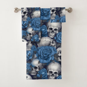 A Skull and Roses Series Design 12 Bath Towel Set