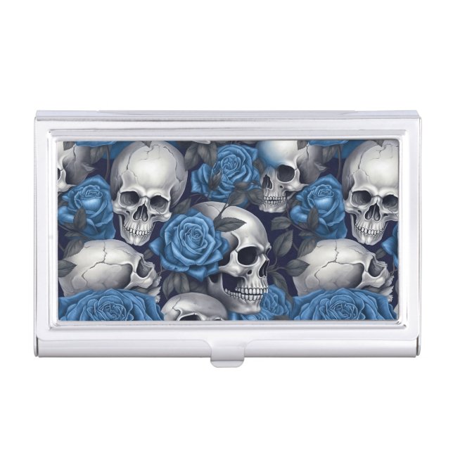 A Skull and Roses Series Design 12 Business Card Case (Front)