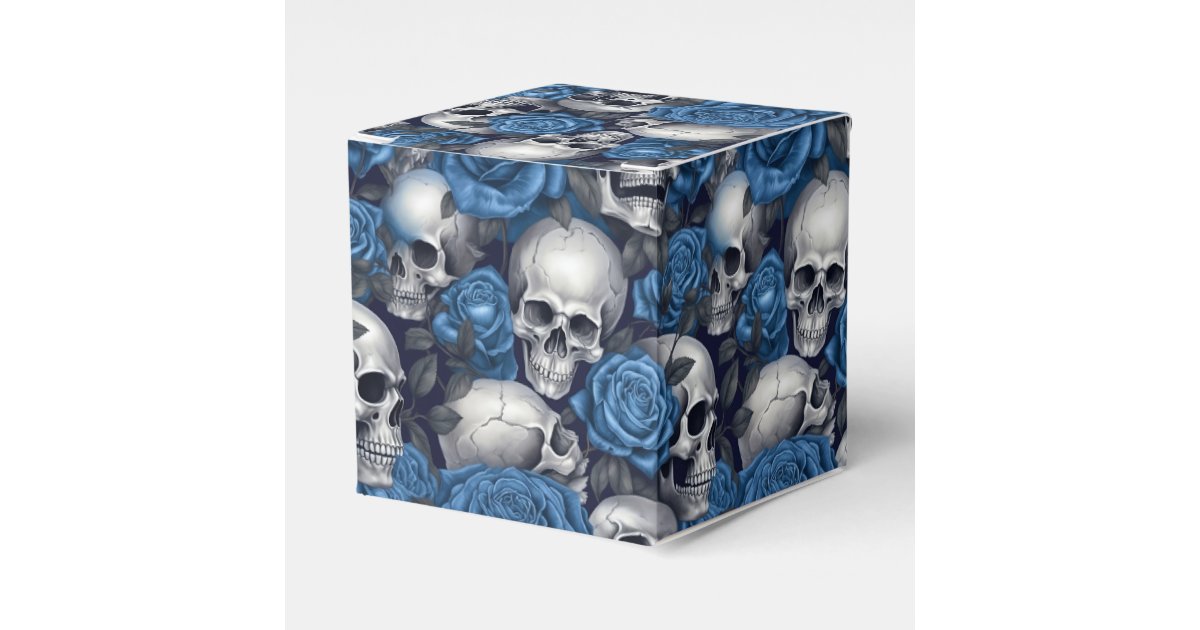 Skull Box With Roses A Skull and Roses Series Design 12 Favor Boxes | Zazzle