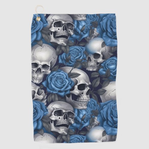A Skull and Roses Series Design 12 Golf Towel