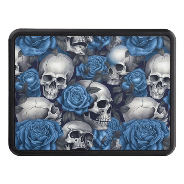 A Skull and Roses Series Design 12 Hitch Cover (Front)