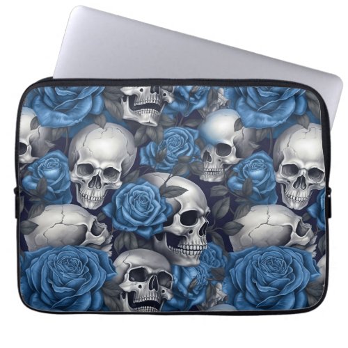 A Skull and Roses Series Design 12 Laptop Sleeve