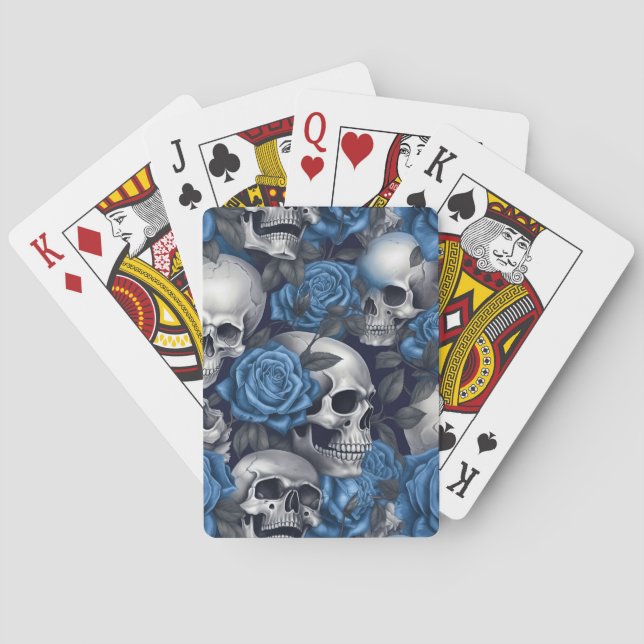 A Skull and Roses Series Design 12 Poker Cards (Back)