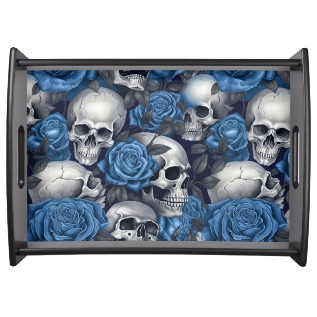 A Skull and Roses Series Design 12 Serving Tray (Front)