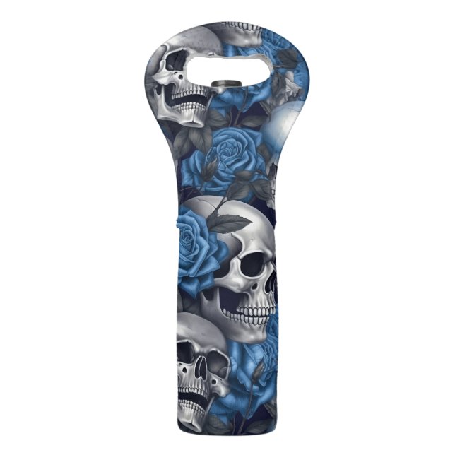 A Skull and Roses Series Design 12 Wine Bag (Front)