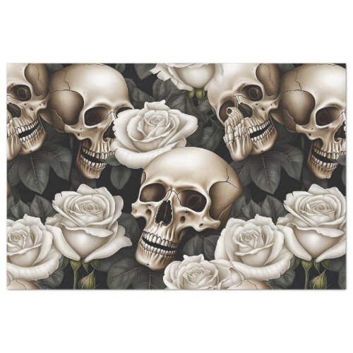 A Skull and Roses Series Design 3 Tissue Paper