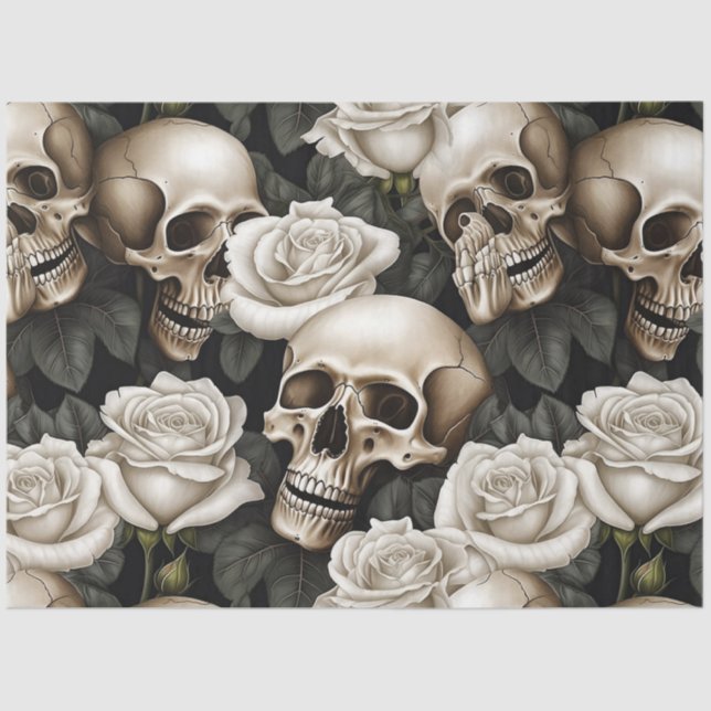 A Skull and Roses Series Design 3 Tissue Paper (Front)