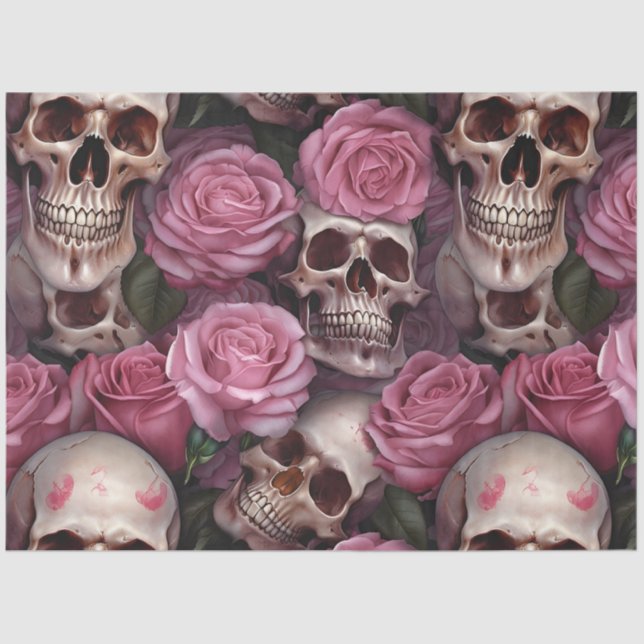 A Skull and Roses Series Design 4 Tissue Paper (Front)