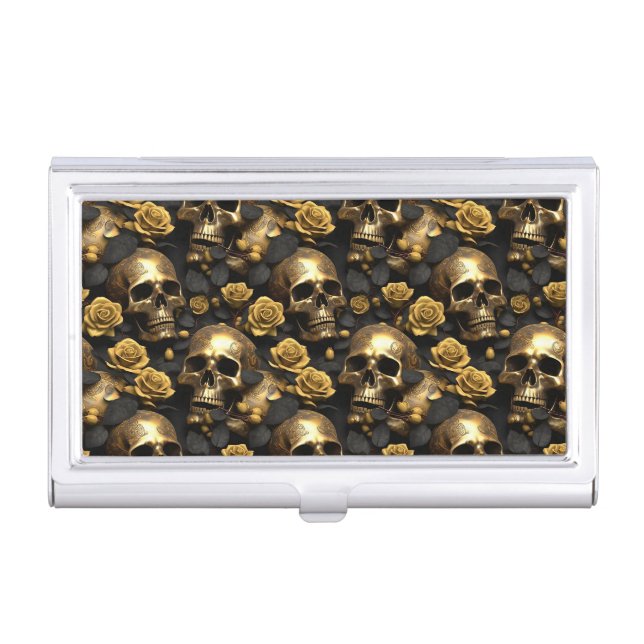 A Skull and Roses Series Design 8 Business Card Case (Front)