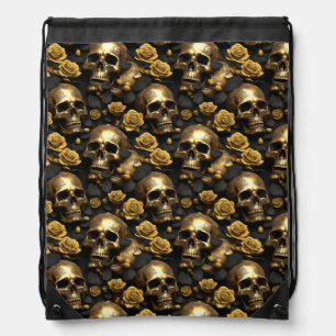 A Skull and Roses Series Design 8 Drawstring Bag