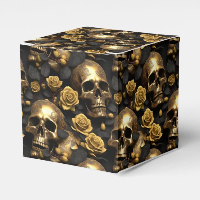 A Skull and Roses Series Design 8 Favor Boxes (Front Side)