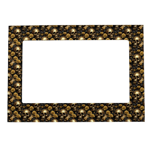 A Skull and Roses Series Design 8 Magnetic Frame (Front)