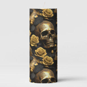 A Skull and Roses Series Design 8 Pillar Candle