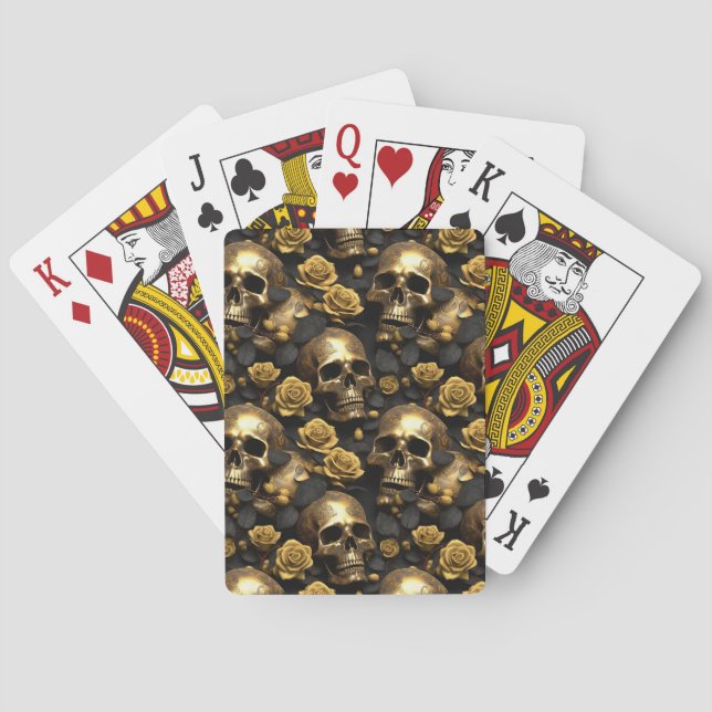 A Skull and Roses Series Design 8 Poker Cards (Back)
