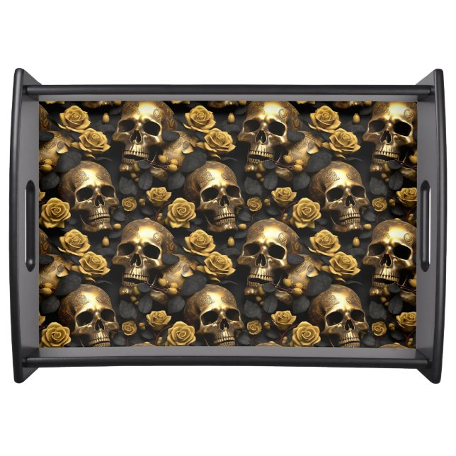 A Skull and Roses Series Design 8 Serving Tray (Front)