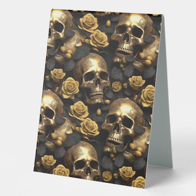A Skull and Roses Series Design 8 Table Tent (Front)