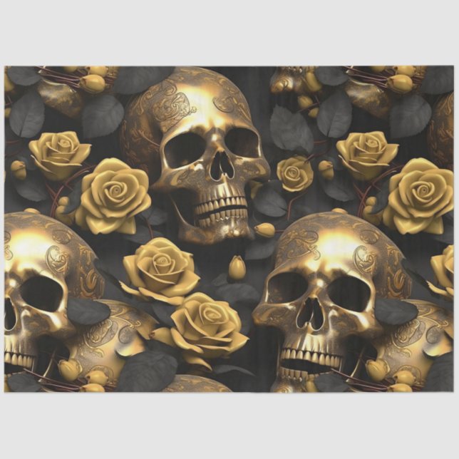 A Skull and Roses Series Design 8 Tissue Paper (Front)