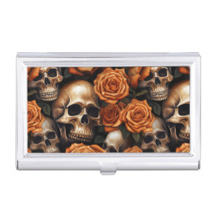 A Skull and Roses Series Design 9 Business Card Case