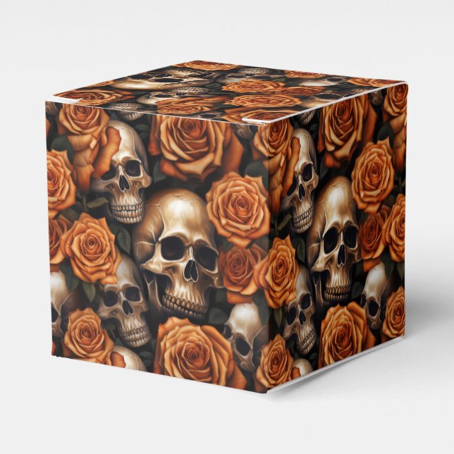 A Skull and Roses Series Design 9 Favor Boxes (Front Side)