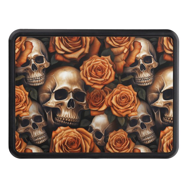 A Skull and Roses Series Design 9 Hitch Cover (Front)