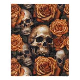 A Skull and Roses Series Design 9 Jigsaw Puzzle
