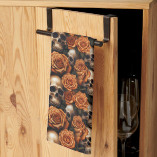 A Skull and Roses Series Design 9 Kitchen Towel