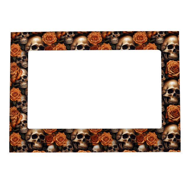 A Skull and Roses Series Design 9 Magnetic Frame (Front)