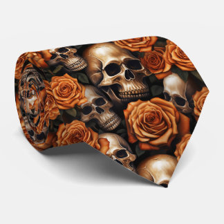 A Skull and Roses Series Design 9 Neck Tie