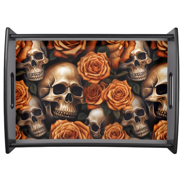 A Skull and Roses Series Design 9 Serving Tray (Front)