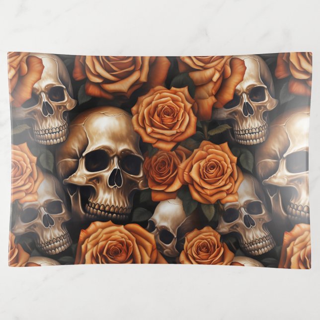 A Skull and Roses Series Design 9 Trinket Tray (Front)