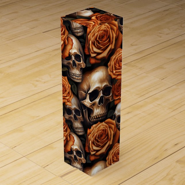 A Skull and Roses Series Design 9 Wine Box (Front)