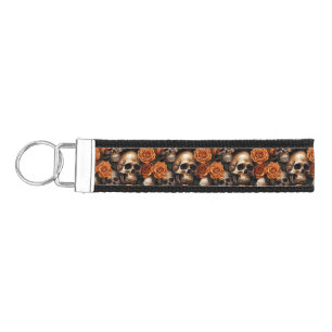 A Skull and Roses Series Design 9 Wrist Keychain
