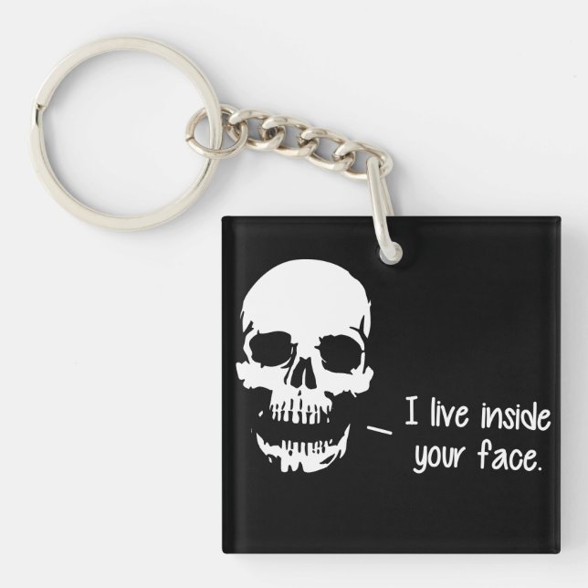 A Skull Lives Inside Your Face Keychain (Front)