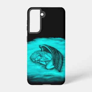 A sleeping Angel , Black and Green Design Samsung Galaxy S21 Case