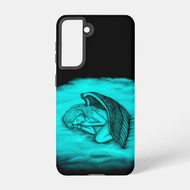 A sleeping Angel , Black and Green Design Samsung Galaxy Case (Back)