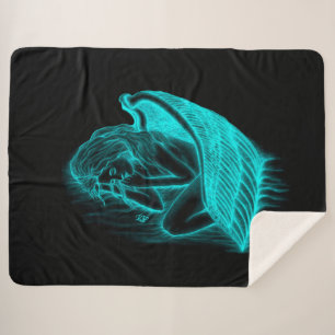 A sleeping Angel , Black and Green Design Sherpa Blanket