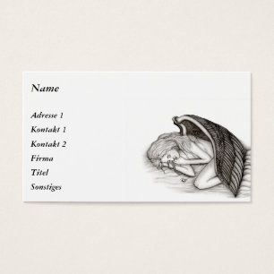 A sleeping Angel , black and white Business Cards