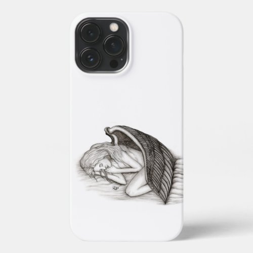 A sleeping Angel  black and white design iPhone 13 Pro Max Case