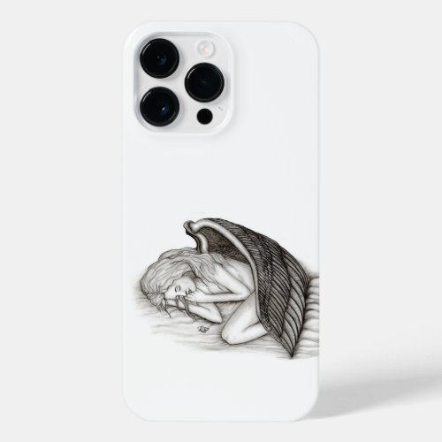 A sleeping Angel  black and white design iPhone 14 Pro Max Case